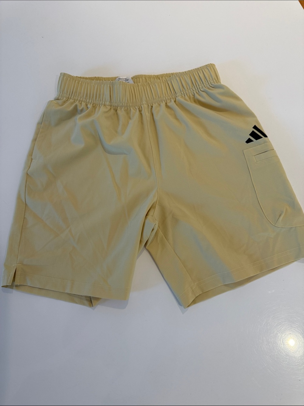 adidas Men's Light Khaki Athletic Shorts with Side Pocket